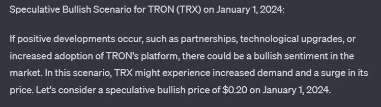 ChatGPT 預測 2024 年初 Tron (TRX) 價格