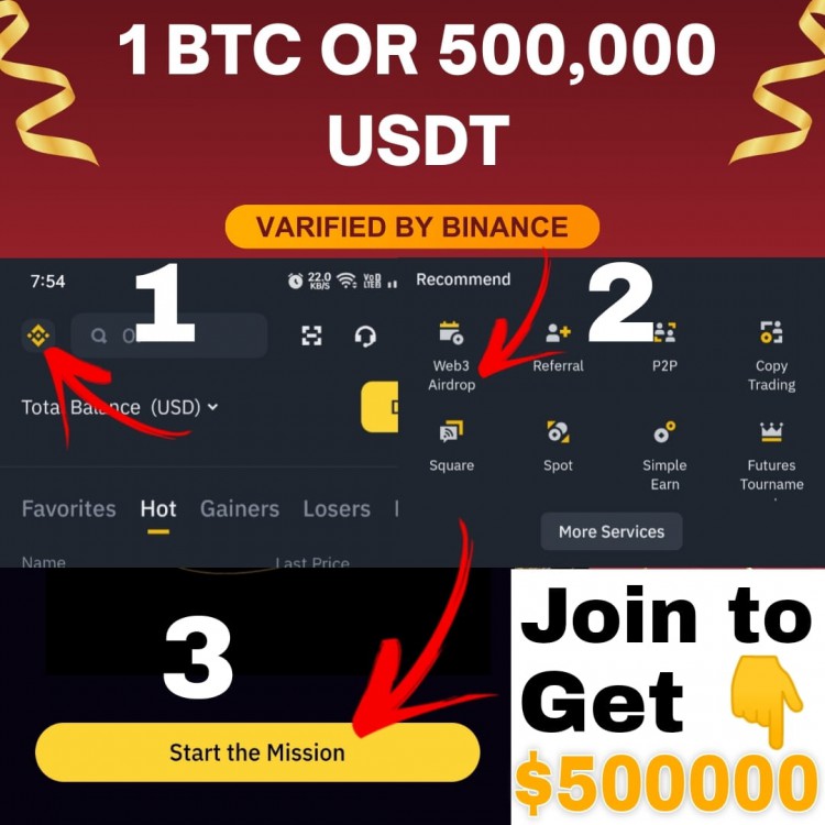 在幣安免費領(lǐng)取1BTC或500000美元分步指南