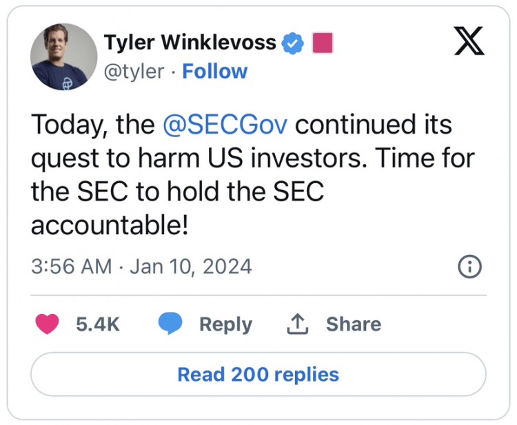SEC因錯誤的比特幣ETF推文而面臨加密貨幣領袖的強烈反對