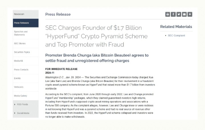 SEC 指控 HyperFund Group 欺詐