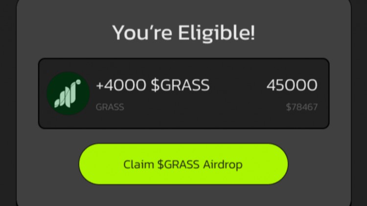 GRASS空投確認賺取4000美元