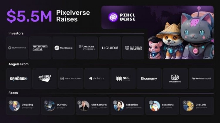 PIXELVERSE從頂級(jí)風(fēng)投公司和WEB3創(chuàng)始人處籌集了550萬(wàn)美元