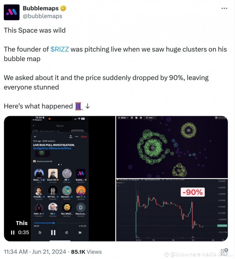 創(chuàng)始人在 Spaces 現(xiàn)場(chǎng)推介期間目睹 memecoin 暴跌 90%，明顯感到震驚