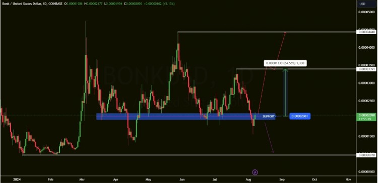 MEMECOIN的復(fù)蘇短暫停滯但會持續(xù)很長時間嗎BONK從關(guān)鍵支撐位反彈顯示出強勁的基