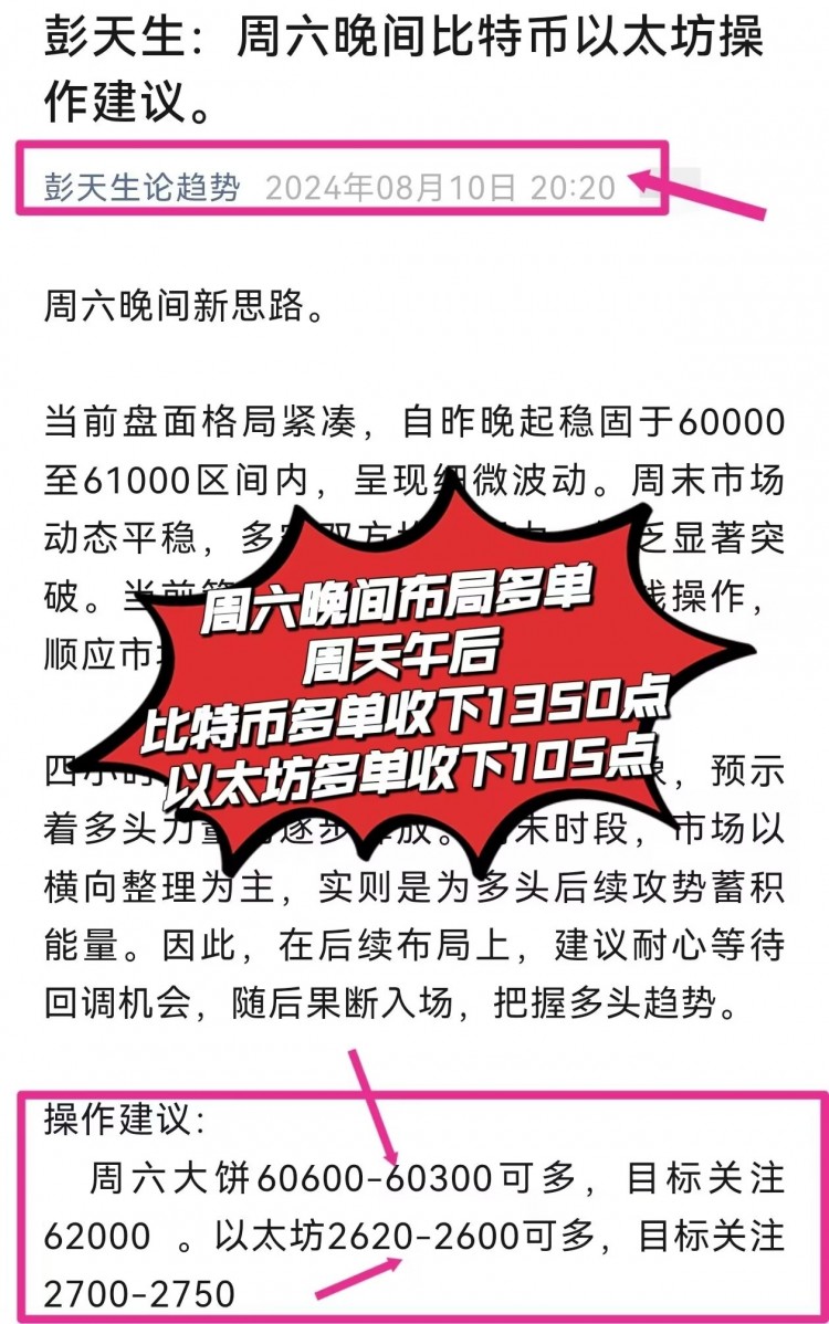 彭天生周一早間比特幣以太坊操作建議新的一周大家早上好比特幣在昨日午后稍晚時段